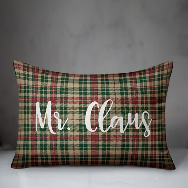 The Holiday Aisle® Kathi Mr. Claus in Tartan Plaid Lumbar Pillow Wayfair